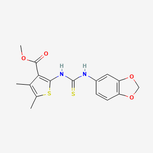 methyl 2-{[(1,3-benzodioxol-5-ylamino)carbonothioyl]amino}-4,5-dimethyl-3-thiophenecarboxylate