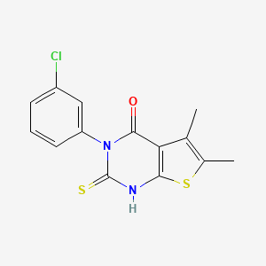 molecular formula C14H11ClN2OS2 B4270509 3-(3-chlorophenyl)-2-mercapto-5,6-dimethylthieno[2,3-d]pyrimidin-4(3H)-one 