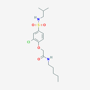 molecular formula C17H27ClN2O4S B427052 2-{2-chloro-4-[(isobutylamino)sulfonyl]phenoxy}-N-pentylacetamide 