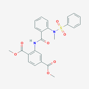 molecular formula C24H22N2O7S B427053 Dimethyl 2-({2-[methyl(phenylsulfonyl)amino]benzoyl}amino)terephthalate 