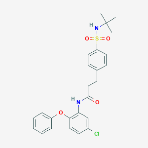 molecular formula C25H27ClN2O4S B427054 3-{4-[(tert-butylamino)sulfonyl]phenyl}-N-(5-chloro-2-phenoxyphenyl)propanamide 