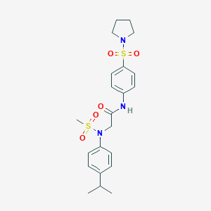 molecular formula C22H29N3O5S2 B427055 2-[4-isopropyl(methylsulfonyl)anilino]-N-[4-(1-pyrrolidinylsulfonyl)phenyl]acetamide 