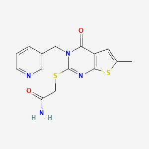 2-{[6-METHYL-4-OXO-3-(3-PYRIDYLMETHYL)-3,4-DIHYDROTHIENO[2,3-D]PYRIMIDIN-2-YL]SULFANYL}ACETAMIDE