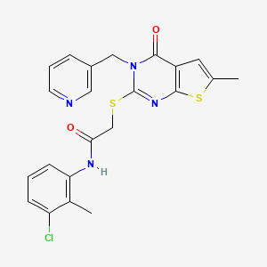 N-(3-chloro-2-methylphenyl)-2-{[6-methyl-4-oxo-3-(3-pyridinylmethyl)-3,4-dihydrothieno[2,3-d]pyrimidin-2-yl]thio}acetamide