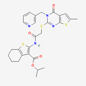 isopropyl 2-[({[6-methyl-4-oxo-3-(3-pyridinylmethyl)-3,4-dihydrothieno[2,3-d]pyrimidin-2-yl]thio}acetyl)amino]-4,5,6,7-tetrahydro-1-benzothiophene-3-carboxylate