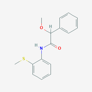 molecular formula C16H17NO2S B427058 2-methoxy-N-[2-(methylsulfanyl)phenyl]-2-phenylacetamide 