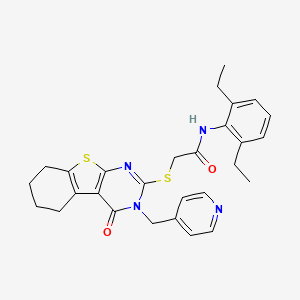 N-(2,6-diethylphenyl)-2-{[4-oxo-3-(4-pyridinylmethyl)-3,4,5,6,7,8-hexahydro[1]benzothieno[2,3-d]pyrimidin-2-yl]thio}acetamide