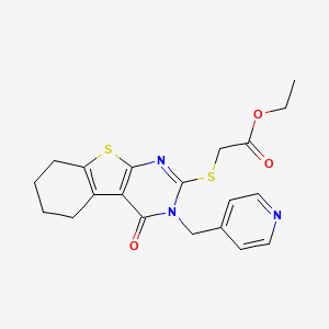 ETHYL 2-{[4-OXO-3-(4-PYRIDYLMETHYL)-3,4,5,6,7,8-HEXAHYDRO[1]BENZOTHIENO[2,3-D]PYRIMIDIN-2-YL]SULFANYL}ACETATE