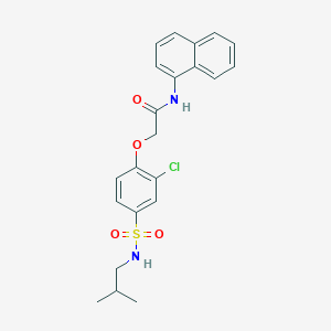 molecular formula C22H23ClN2O4S B427062 2-[2-chloro-4-(2-methylpropylsulfamoyl)phenoxy]-N-naphthalen-1-ylacetamide 