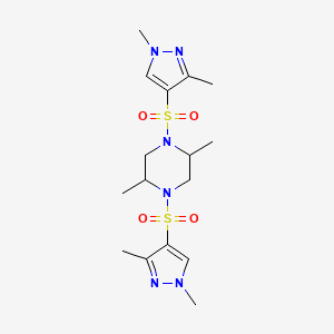 molecular formula C16H26N6O4S2 B4270621 1,4-bis[(1,3-dimethyl-1H-pyrazol-4-yl)sulfonyl]-2,5-dimethylpiperazine 