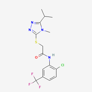 N-[2-CHLORO-5-(TRIFLUOROMETHYL)PHENYL]-2-[(5-ISOPROPYL-4-METHYL-4H-1,2,4-TRIAZOL-3-YL)SULFANYL]ACETAMIDE