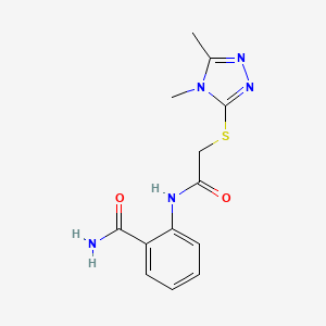 2-({2-[(4,5-DIMETHYL-4H-1,2,4-TRIAZOL-3-YL)SULFANYL]ACETYL}AMINO)BENZAMIDE