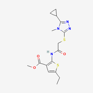 methyl 2-({[(5-cyclopropyl-4-methyl-4H-1,2,4-triazol-3-yl)thio]acetyl}amino)-5-ethyl-3-thiophenecarboxylate