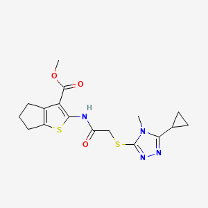 methyl 2-({[(5-cyclopropyl-4-methyl-4H-1,2,4-triazol-3-yl)thio]acetyl}amino)-5,6-dihydro-4H-cyclopenta[b]thiophene-3-carboxylate