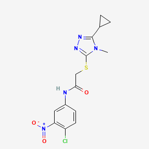 molecular formula C14H14ClN5O3S B4270662 N-(4-chloro-3-nitrophenyl)-2-[(5-cyclopropyl-4-methyl-4H-1,2,4-triazol-3-yl)thio]acetamide 