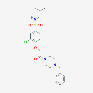 molecular formula C23H30ClN3O4S B427067 4-[2-(4-benzyl-1-piperazinyl)-2-oxoethoxy]-3-chloro-N-isobutylbenzenesulfonamide 