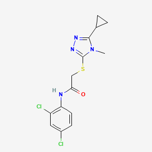 molecular formula C14H14Cl2N4OS B4270675 2-[(5-cyclopropyl-4-methyl-4H-1,2,4-triazol-3-yl)thio]-N-(2,4-dichlorophenyl)acetamide 