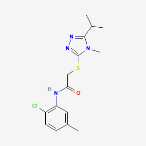 molecular formula C15H19ClN4OS B4270679 N-(2-CHLORO-5-METHYLPHENYL)-2-[(5-ISOPROPYL-4-METHYL-4H-1,2,4-TRIAZOL-3-YL)SULFANYL]ACETAMIDE 