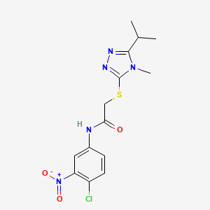 molecular formula C14H16ClN5O3S B4270682 N-(4-chloro-3-nitrophenyl)-2-[(5-isopropyl-4-methyl-4H-1,2,4-triazol-3-yl)thio]acetamide 