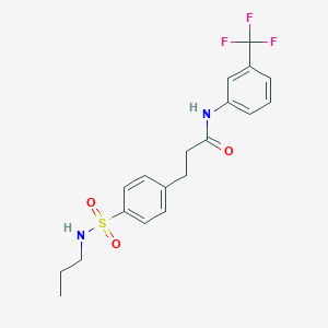 molecular formula C19H21F3N2O3S B427069 3-{4-[(propylamino)sulfonyl]phenyl}-N-[3-(trifluoromethyl)phenyl]propanamide 
