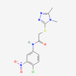 molecular formula C12H12ClN5O3S B4270693 N-(4-chloro-3-nitrophenyl)-2-[(4,5-dimethyl-1,2,4-triazol-3-yl)sulfanyl]acetamide 