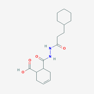 molecular formula C17H26N2O4 B4270708 6-{[2-(3-Cyclohexylpropanoyl)hydrazinyl]carbonyl}cyclohex-3-ene-1-carboxylic acid 