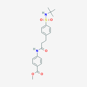 molecular formula C21H26N2O5S B427071 Methyl 4-[(3-{4-[(tert-butylamino)sulfonyl]phenyl}propanoyl)amino]benzoate 