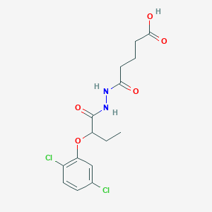 molecular formula C15H18Cl2N2O5 B4270715 5-{2-[2-(2,5-dichlorophenoxy)butanoyl]hydrazino}-5-oxopentanoic acid 