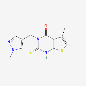 2-mercapto-5,6-dimethyl-3-[(1-methyl-1H-pyrazol-4-yl)methyl]thieno[2,3-d]pyrimidin-4(3H)-one