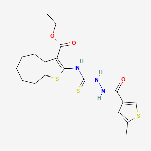 ethyl 2-[({2-[(5-methyl-3-thienyl)carbonyl]hydrazino}carbonothioyl)amino]-5,6,7,8-tetrahydro-4H-cyclohepta[b]thiophene-3-carboxylate