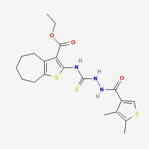 ethyl 2-[({2-[(4,5-dimethyl-3-thienyl)carbonyl]hydrazino}carbonothioyl)amino]-5,6,7,8-tetrahydro-4H-cyclohepta[b]thiophene-3-carboxylate