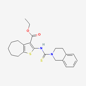 ethyl 2-[(3,4-dihydro-2(1H)-isoquinolinylcarbonothioyl)amino]-5,6,7,8-tetrahydro-4H-cyclohepta[b]thiophene-3-carboxylate