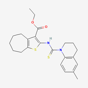 ethyl 2-{[(6-methyl-3,4-dihydro-1(2H)-quinolinyl)carbonothioyl]amino}-5,6,7,8-tetrahydro-4H-cyclohepta[b]thiophene-3-carboxylate