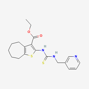 ethyl 2-({[(3-pyridinylmethyl)amino]carbonothioyl}amino)-5,6,7,8-tetrahydro-4H-cyclohepta[b]thiophene-3-carboxylate