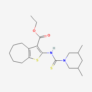 ethyl 2-{[(3,5-dimethyl-1-piperidinyl)carbonothioyl]amino}-5,6,7,8-tetrahydro-4H-cyclohepta[b]thiophene-3-carboxylate