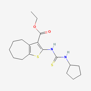 ethyl 2-{[(cyclopentylamino)carbonothioyl]amino}-5,6,7,8-tetrahydro-4H-cyclohepta[b]thiophene-3-carboxylate