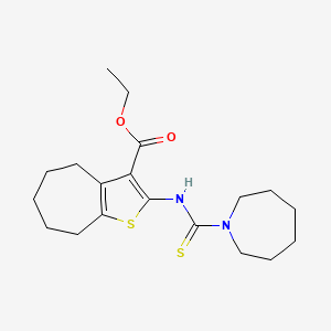 ethyl 2-[(1-azepanylcarbonothioyl)amino]-5,6,7,8-tetrahydro-4H-cyclohepta[b]thiophene-3-carboxylate