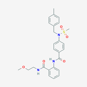 molecular formula C26H29N3O5S B427083 N-(2-methoxyethyl)-2-({4-[(4-methylbenzyl)(methylsulfonyl)amino]benzoyl}amino)benzamide 