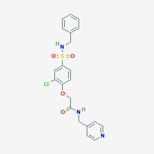 molecular formula C21H20ClN3O4S B427084 2-(4-Benzylsulfamoyl-2-chloro-phenoxy)-N-pyridin-4-ylmethyl-acetamide 