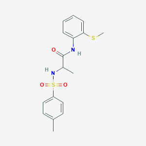 molecular formula C17H20N2O3S2 B427086 N~2~-[(4-methylphenyl)sulfonyl]-N-[2-(methylsulfanyl)phenyl]alaninamide 