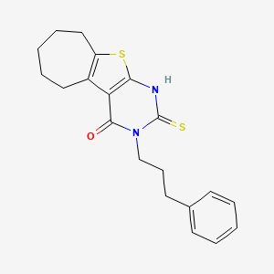 2-mercapto-3-(3-phenylpropyl)-3,5,6,7,8,9-hexahydro-4H-cyclohepta[4,5]thieno[2,3-d]pyrimidin-4-one