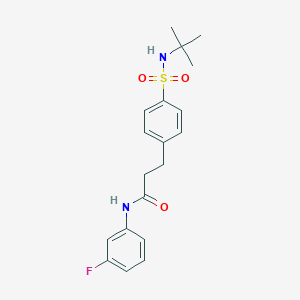 molecular formula C19H23FN2O3S B427087 3-{4-[(tert-butylamino)sulfonyl]phenyl}-N-(3-fluorophenyl)propanamide 