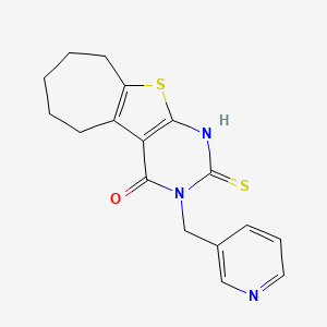 2-mercapto-3-(3-pyridinylmethyl)-3,5,6,7,8,9-hexahydro-4H-cyclohepta[4,5]thieno[2,3-d]pyrimidin-4-one