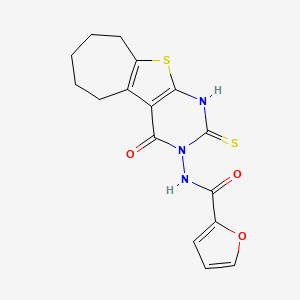 N-(2-mercapto-4-oxo-6,7,8,9-tetrahydro-4H-cyclohepta[4,5]thieno[2,3-d]pyrimidin-3(5H)-yl)-2-furamide