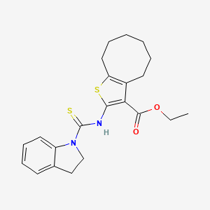 ethyl 2-[(2,3-dihydro-1H-indol-1-ylcarbonothioyl)amino]-4,5,6,7,8,9-hexahydrocycloocta[b]thiophene-3-carboxylate