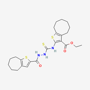 ethyl 2-({[2-(5,6,7,8-tetrahydro-4H-cyclohepta[b]thien-2-ylcarbonyl)hydrazino]carbonothioyl}amino)-4,5,6,7,8,9-hexahydrocycloocta[b]thiophene-3-carboxylate