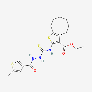 ethyl 2-[({2-[(5-methyl-3-thienyl)carbonyl]hydrazino}carbonothioyl)amino]-4,5,6,7,8,9-hexahydrocycloocta[b]thiophene-3-carboxylate