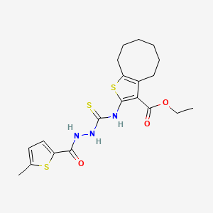 ethyl 2-[({2-[(5-methylthiophen-2-yl)carbonyl]hydrazinyl}carbonothioyl)amino]-4,5,6,7,8,9-hexahydrocycloocta[b]thiophene-3-carboxylate