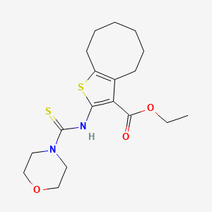 molecular formula C18H26N2O3S2 B4270949 ethyl 2-[(4-morpholinylcarbonothioyl)amino]-4,5,6,7,8,9-hexahydrocycloocta[b]thiophene-3-carboxylate 