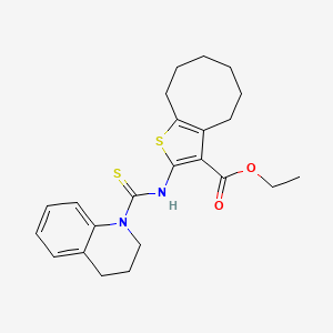 ethyl 2-[(3,4-dihydro-1(2H)-quinolinylcarbonothioyl)amino]-4,5,6,7,8,9-hexahydrocycloocta[b]thiophene-3-carboxylate